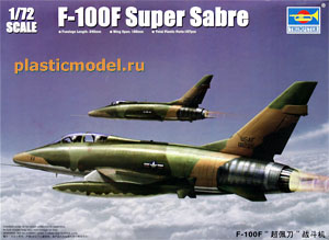 Trumpeter 01650  1:72, F-100F Super Sabre (Норт Америкен  F-100F «Супер Сейбр» американский двухметный сверхзвуковой учебно-боевой истребитель со стреловидным крылом)
